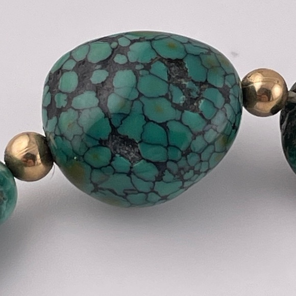 Chunky statement Authentic turquoise boho necklace, 32”​​​​​​​​​​​​​ - Picture 7 of 11